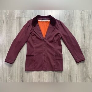 Gudrun‎ Sjoden Women's Burgundy Wool Blazer Size Medium